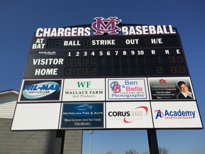 Cox Mill Baseball Scoreboard Installation