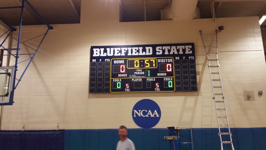Bluefield State College Basketball Scoreboard Opposite Side Installation