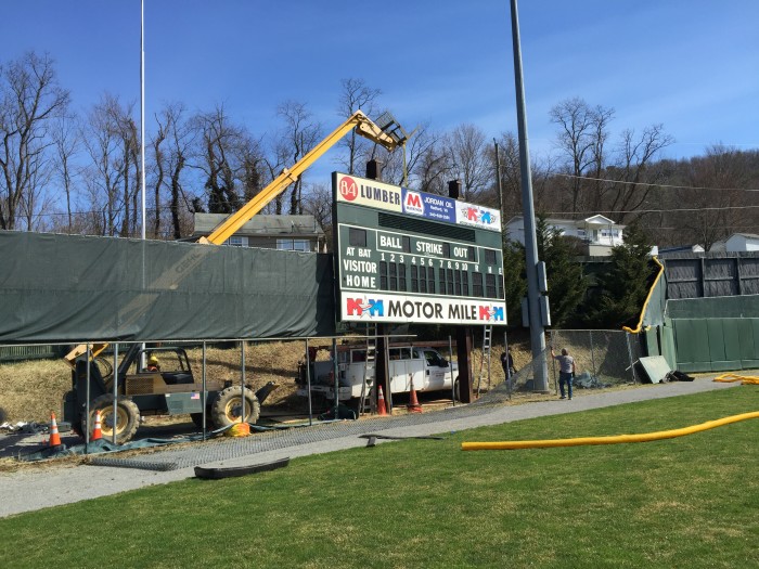 Old scoreboard installed by Time Technologies, Inc. back in the 1990's is being replaced with a state of the art video display!