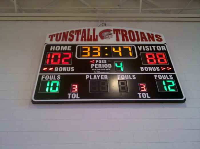 Tunstall High School Baseketball/ Volleyball Scoreboard