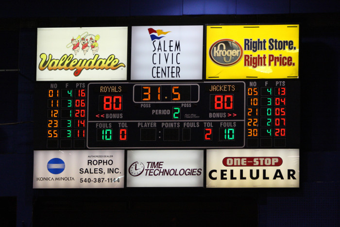 Salem Civic Center Basketball Scoreboard